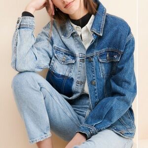 Hidden Jeans Two Tone Oversized Trucker